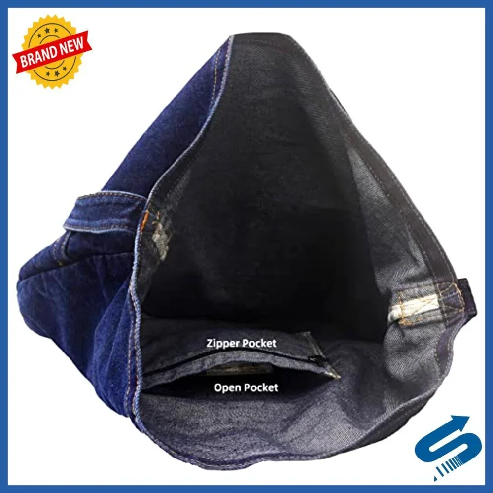 Denim Hobo Tote Crossbody Bag Large Capacity Adjustable Strap Casual Chic